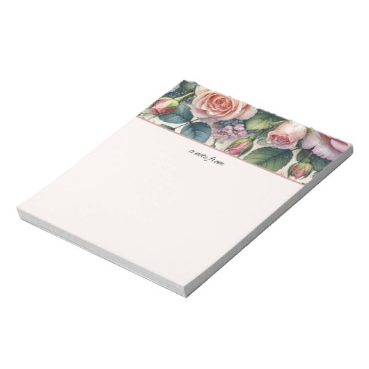 Delikate Rose Blumennoten aus Notepad Notizblock (Rotiert)