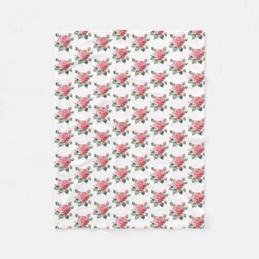 Delikate Rose Fleecedecke (Vorderseite)