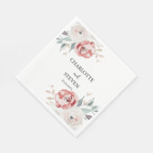 Delikate Rose Floral Elegantes Hochzeitspapier Nap Serviette (Ecke)