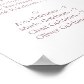 Delikate Rose Gold Alphabetische Sitzkarte Poster (Ecke)