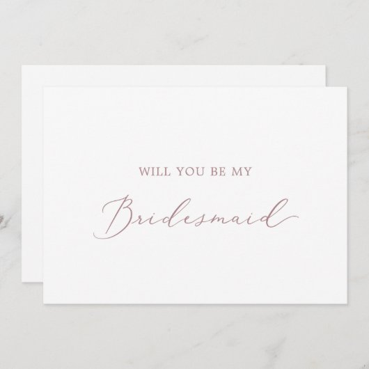 Delikate Rose Gold Bridesmaid Vorschlag Card Einladung (Vorne/Hinten)