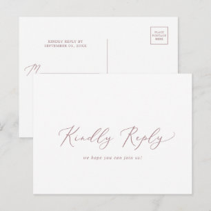 Delikate Rose Gold Calligrafy Menü UAWG Postkarte