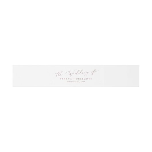 Delikate Rose Gold Calligrafy Wedding Einladungsbanderole (Flach)