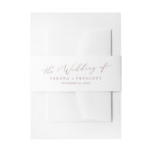 Delikate Rose Gold Calligrafy Wedding Einladungsbanderole (Vorderseite Beispiel)