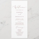 Delikate Rose Gold Calligrafy Wedding Programm (Vorderseite)