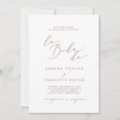 Delikate Rose Gold Calligraphy La Boda De Wedding Einladung (Vorderseite)