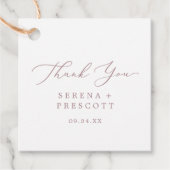 Delikate Rose Gold Calligraphy Vielen Dank Geschenkanhänger (Vorderseite)