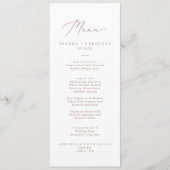 Delikate Rose Gold Calligraphy Wedding Dinner Menu Menükarte (Vorderseite)