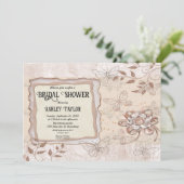 Delikate Rose Gold Glitzer Modernes Brautparty Einladung (Stehend Vorderseite)