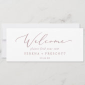 Delikate Rose Gold Hanging Seating Chart Header (Rückseite)