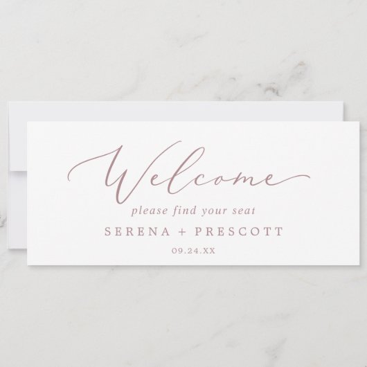 Delikate Rose Gold Hanging Seating Chart Header (Rückseite)