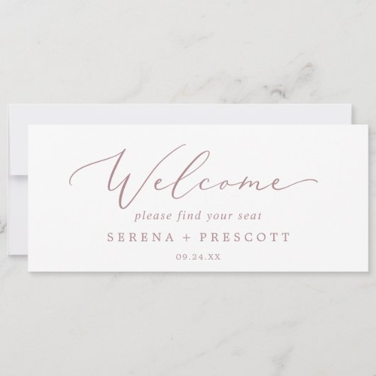 Delikate Rose Gold Hanging Seating Chart Header (Vorderseite)