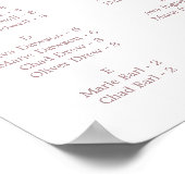 Delikate Rose Gold Horizontale alphabetische Sitzp Poster (Ecke)