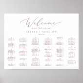 Delikate Rose Gold Horizontale alphabetische Sitzp Poster (Vorne)