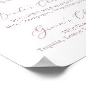 Delikate Rose Gold Signature Drinks signieren Poster (Ecke)
