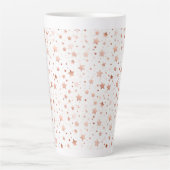 Delikate Rose Gold Stars Große Latte Tasse (Vorderseite)