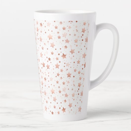 Delikate Rose Gold Stars Große Latte Tasse (Rechts)