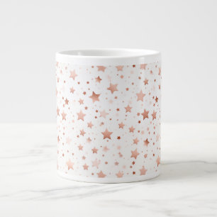Delikate Rose Gold Stars Jumbo Keramik Tasse
