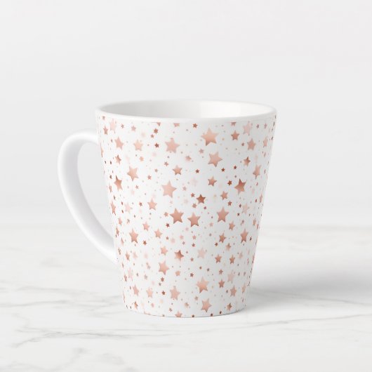 Delikate Rose Gold Stars Kleine Latte Tasse (Linke Ecke)