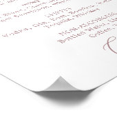 Delikate Rose Gold Wedk Drink Menü Signatur Poster (Ecke)