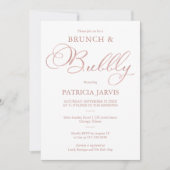 Delikate Rose Goldene Fohlen Brunch und Bubbly Einladung (Vorderseite)