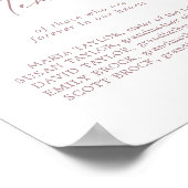 Delikate Rose Goldenes Gedächtniszeichen Poster (Ecke)