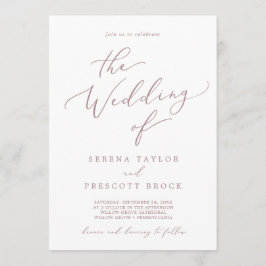 Delikate Rose Goldkalligrafie die Hochzeit von Einladung