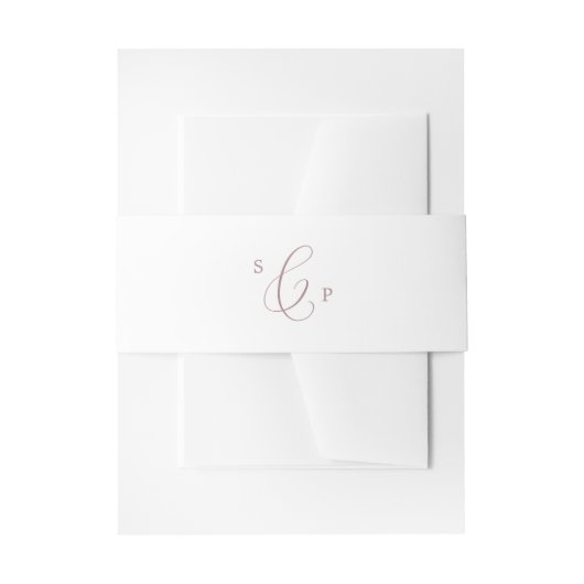 Delikate Rose Goldkalligraphie Monogram Wedding Einladungsbanderole (Vorderseite Beispiel)