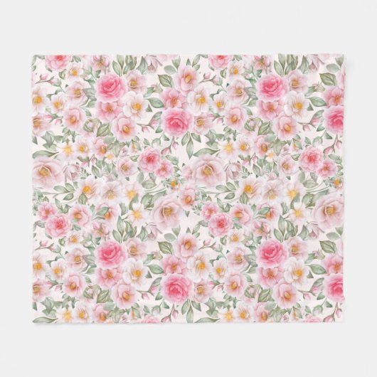 Delikate Rose im Garten Fleecedecke (Vorderseite (Horizontal))