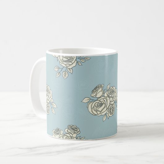 Delikate Rose Kaffeetasse (Vorderseite Links)