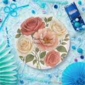Delikate Rose Peony Personalisiert Wedding Pappteller (Party)