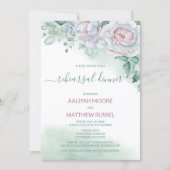 Delikate Rose Probe Abendessen Einladung (Vorderseite)