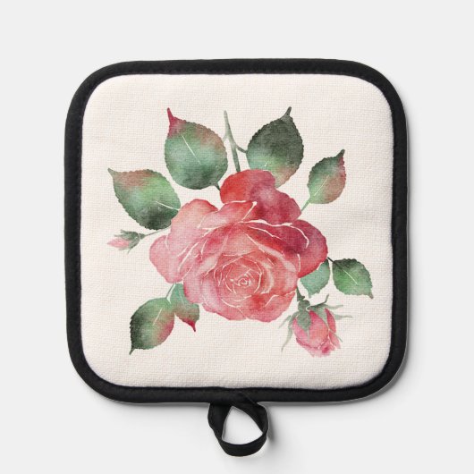 Delikate Rose Topflappen (Vorderseite)