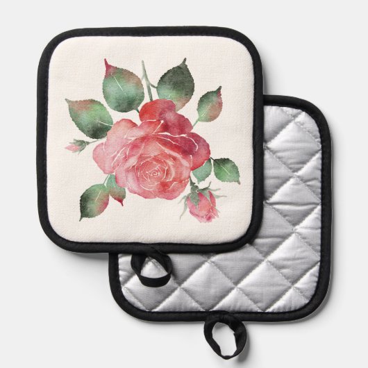 Delikate Rose Topflappen (Vorderseite/Rückseite)