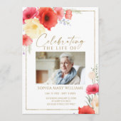 Delikate Rote Blume Beerdigungsorden Programm (Vorderseite)