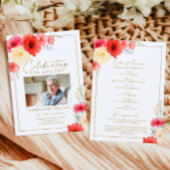 Delikate Rote Blume Beerdigungsorden Programm