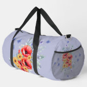 Delikate Rote Pfeffer, Sonnenblumen und Schmetterl Duffle Bag (Rechte Ecke)