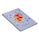 Delikate Rote Pfeffer, Sonnenblumen und Schmetterl Notizblock (Rechte Seite)