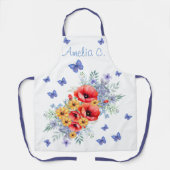 Delikate Rote Pfeffer, Sonnenblumen und Schmetterl Schürze (Vorderseite)