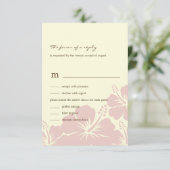 Delikate RSVP Cards für Hibiskus Hochzeit (pink) (Stehend Vorderseite)