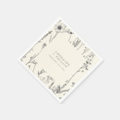 Delikate rustikale Blume Hochzeitslippe Serviette (Ecke)