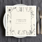 Delikate rustikale Blume Hochzeitslippe Serviette