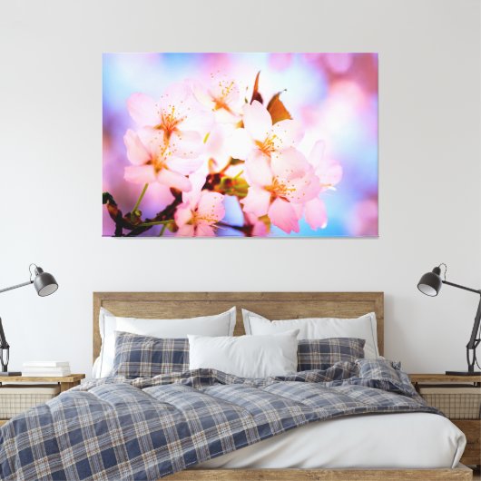Delikate Sakura-Blume Leinwanddruck (Insitu (Schlafzimmer))