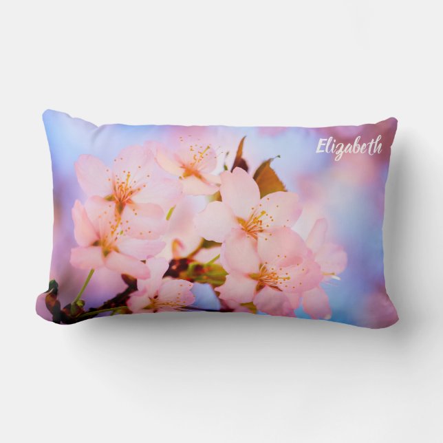 Delikate Sakura-Blume Lendenkissen (Vorderseite)