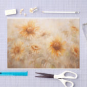 Delikate, sanfte, elegante Sonnenblumen Florals De Seidenpapier (Handwerk)