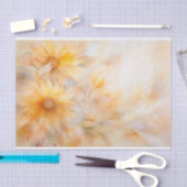 Delikate, sanfte, elegante Sonnenblumen Florals De Seidenpapier (Handwerk)