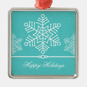 Delikate Schneeflocken Premium Square Ornament