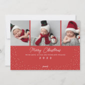 Delikate Schneevolles Foto Baby Birth Feiertagskarte (Rückseite)