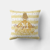 Delikate schöne Girl Simple Monogram Kissen (Rückseite)