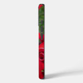 Delikate Schönheit: Rote Blume mit weißem Federn Case-Mate iPhone Hülle (Rückseite / Links)